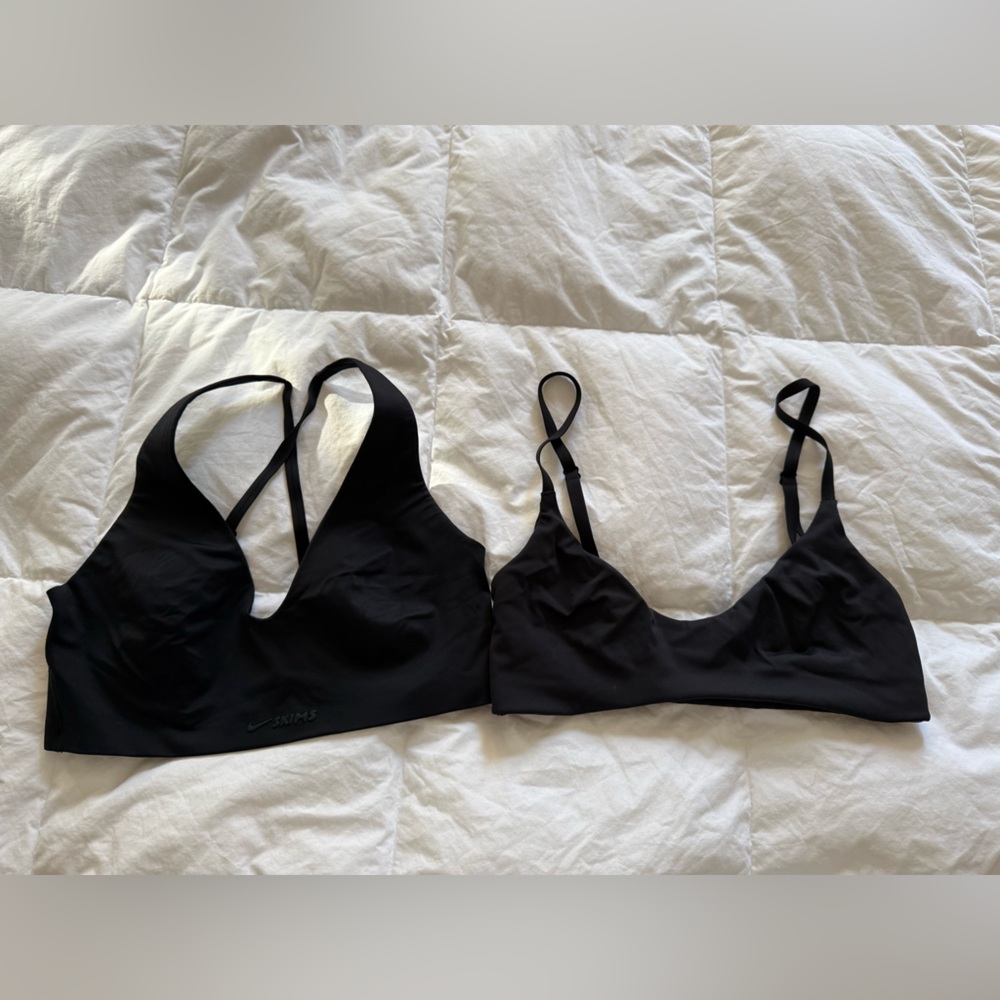 2 pairs of SKIMS + Nike Black Bras